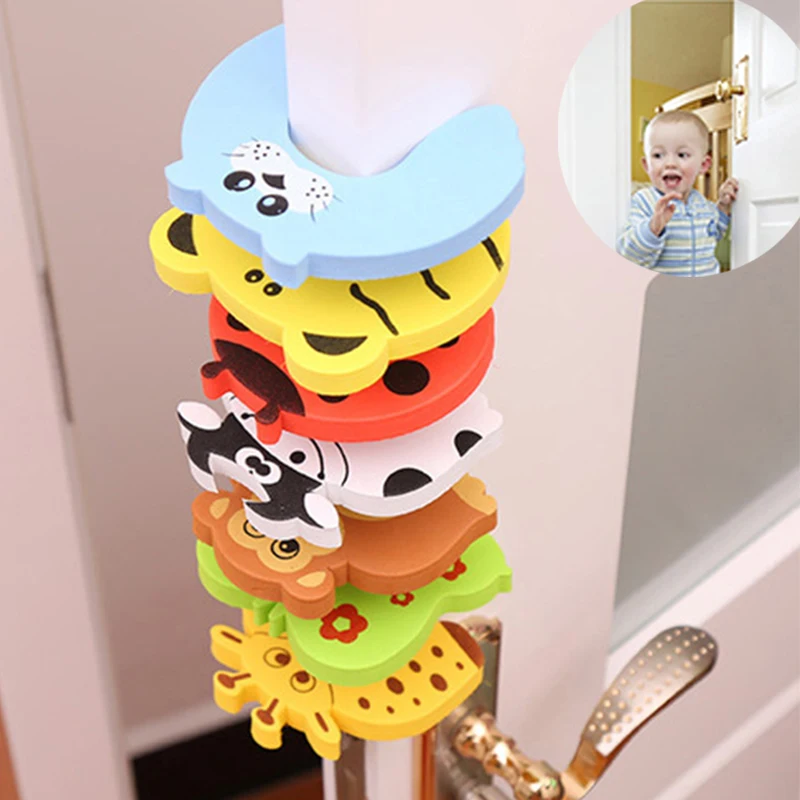 TR 3pcs/lot Silicone Doorways Gates Decorative Door Stopper Baby Safety Care Cartoon Animal Jammer Kid Children Protection