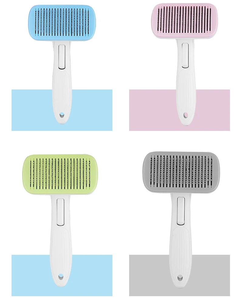 

Pet Needle Combs With Non-Slip Handle Pet Cleaning Fading Pet Comb Dog Self-cleaning Needle Comb Automatic Pet Hair Removal Comb