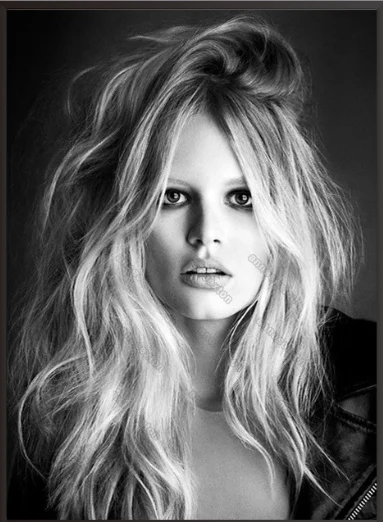 

european style canvas painting wall poster Black and White colors French celebrity Brigitte Bardot Poster for home rooms decorat