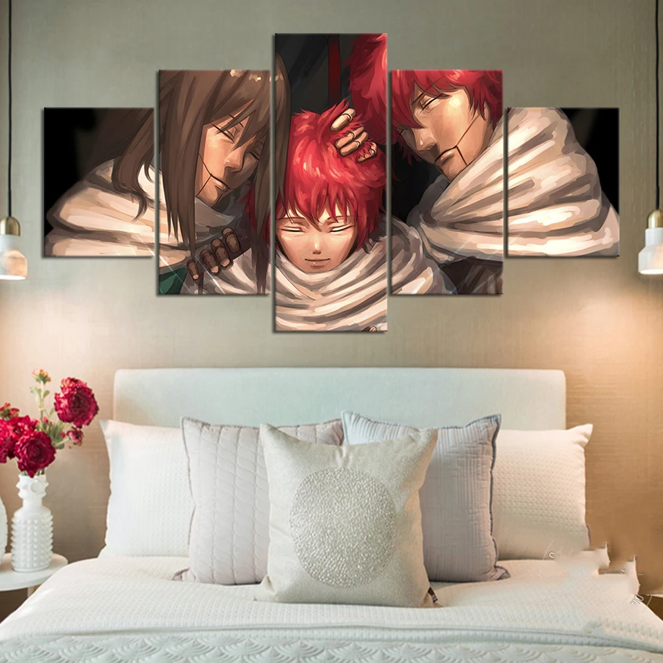 

5 Pieces Canvas Arts Modern Ninja Anime Poster Prints Living Room Modular Wall Picture Paintings Bedroom Interior Home Decor