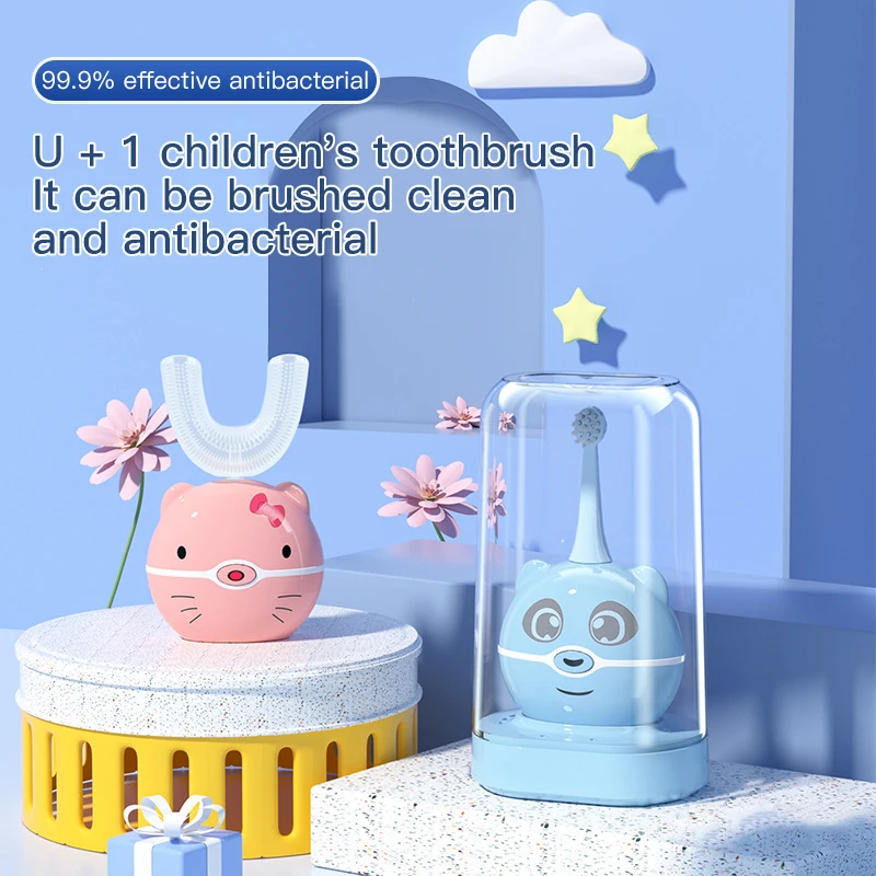 

Умная звуковая Детская электрическая зубная щетка, автоматическая отбеливающая зубная щетка, мягкая щетка, детская зубная щетка с мультяшн...