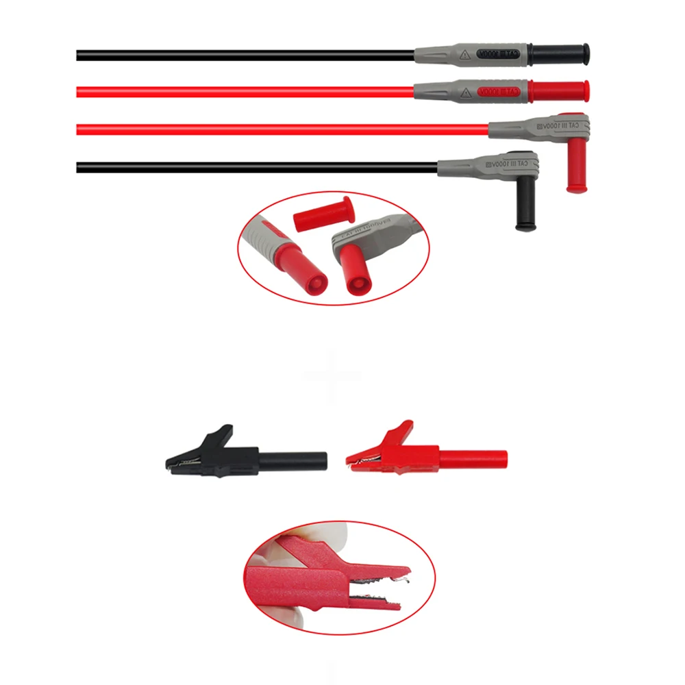 Cleqee P1300 Series Replaceable Multimeter Probe Test Hook&ampTest Lead kits 4mm Banana Plug Alligator Clip stick | Инструменты