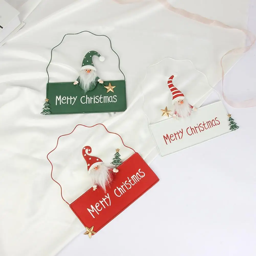 

Дверной знак в рождественском стиле, визуальный эффект, кованая железная креативная форма Санта-Клауса, знак, пластина Вечерние
