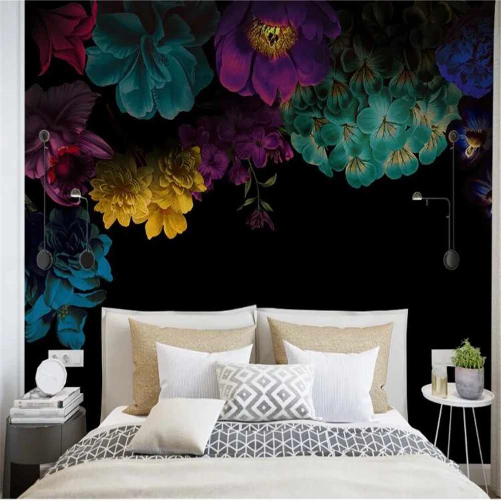 milofi american garden color rose flower blossom bedroom background wall | Обустройство дома
