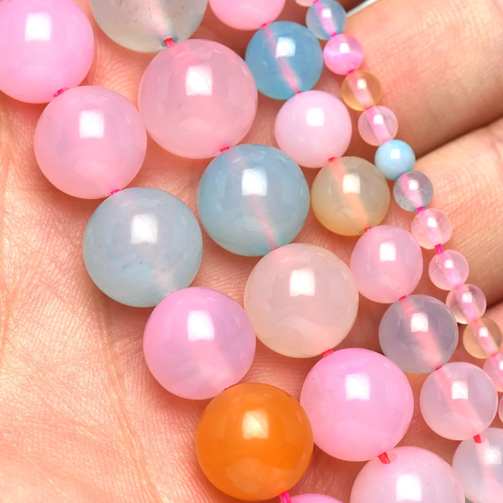 Бусины из натурального камня красочный морганит круглые свободные бусины для