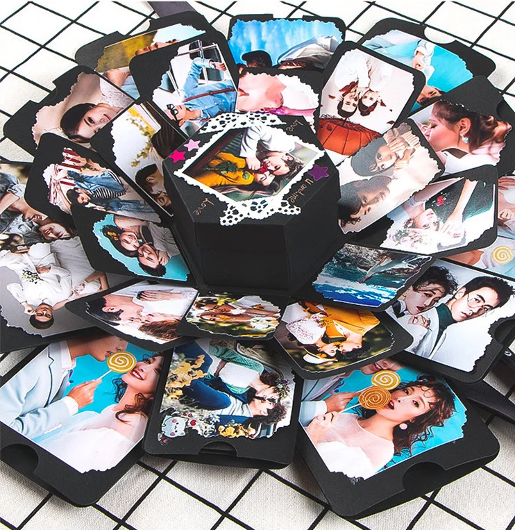 1X новый круглый многослойный сюрприз взрыв коробка признание для скрапбукинга