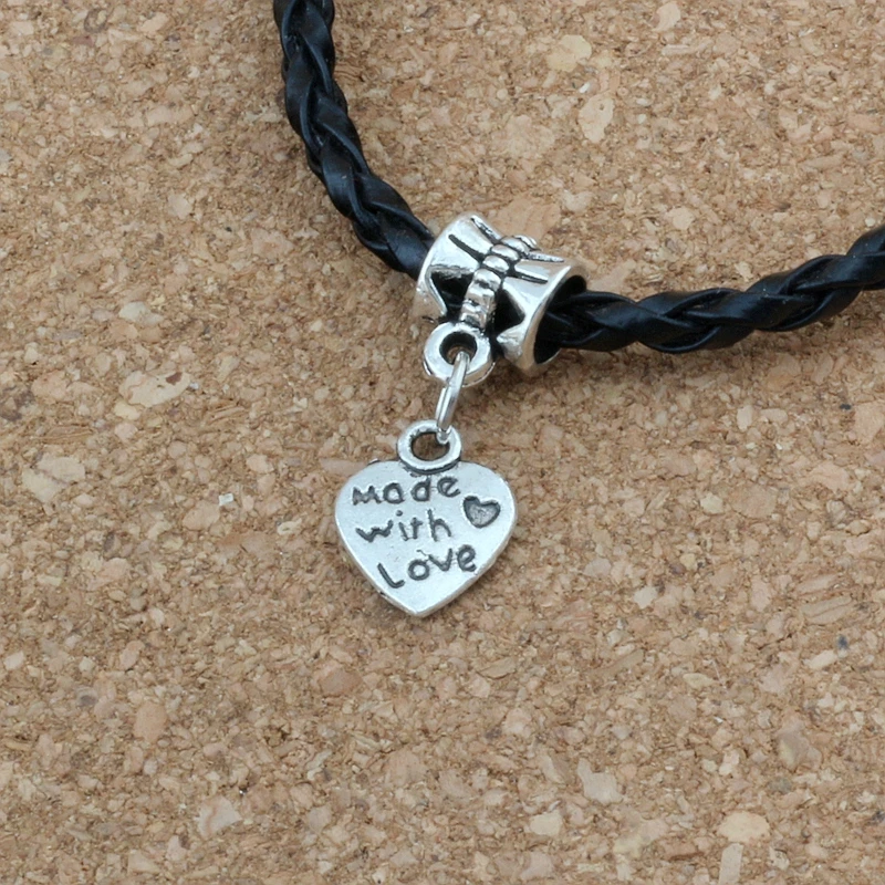 150 шт./лот Сделано с любовным сердцем подвесные бусины шармы подходят для