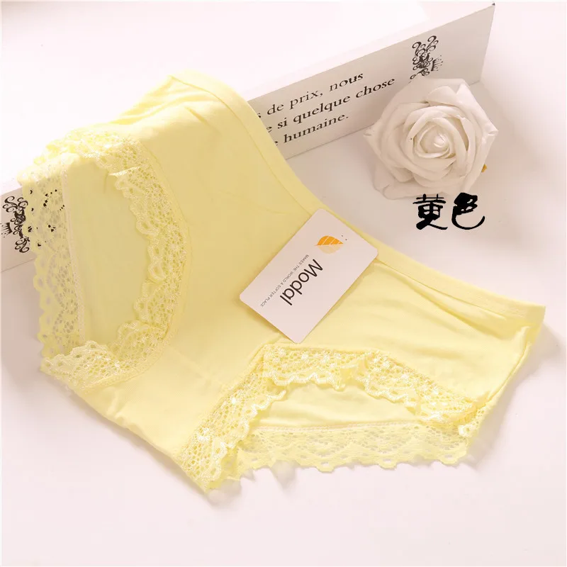 

Women's Panties Modal Candy Color Simple Lace Trim XL Panties Plus Size Panties Everyday Comfortable Briefs