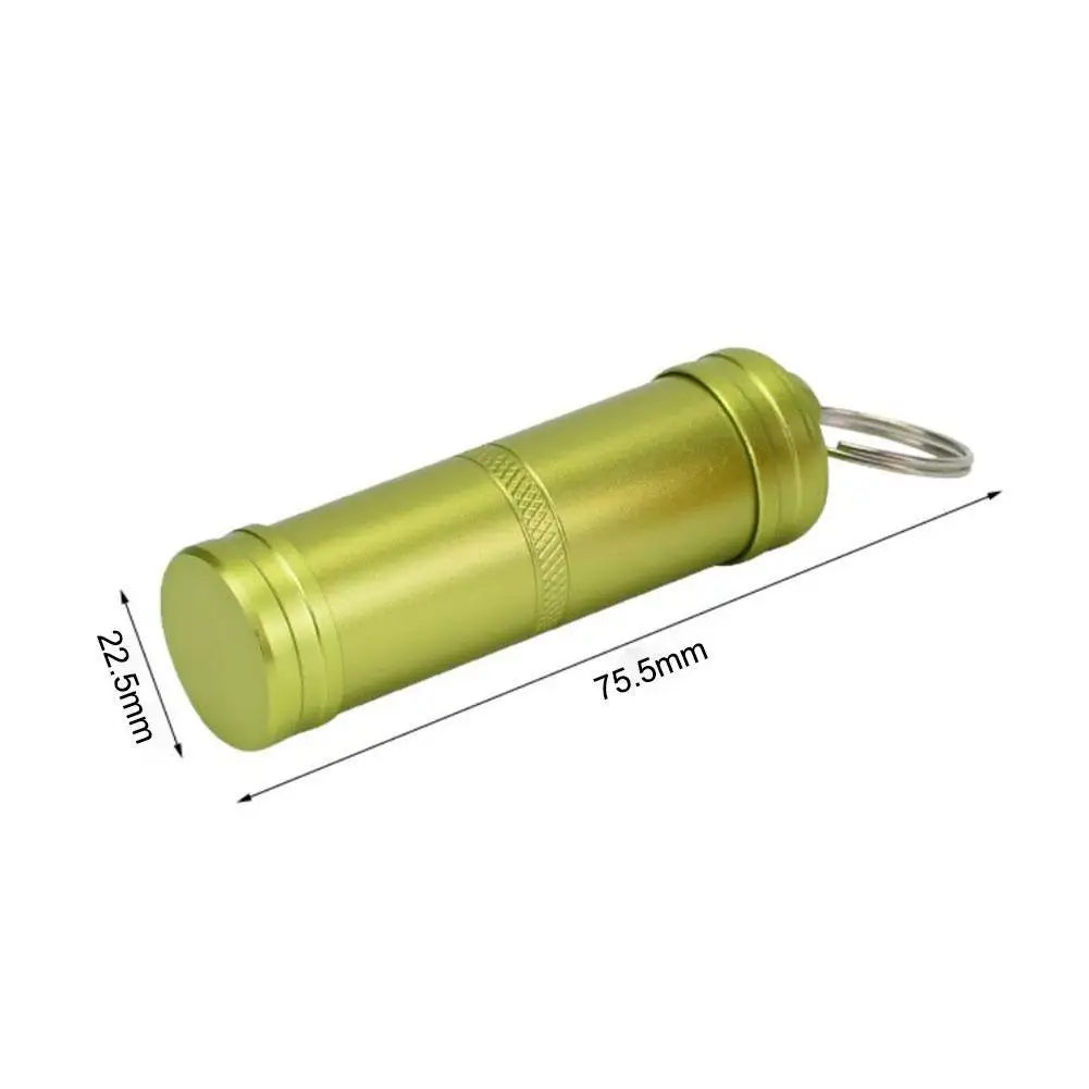 

EDC Aluminum Alloy Waterproof Tank Outdoor First Aid Camping Storage Keychain Medicine Equipment Survival Waterproof Bottle L2B1
