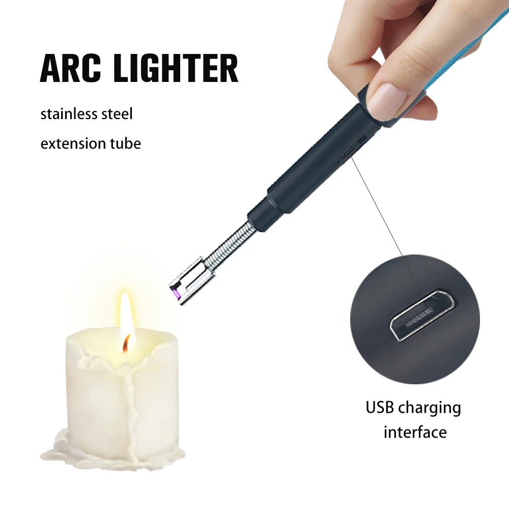 Длинная выдвижная регулируемая ветрозащитная перезаряжаемая плазменная