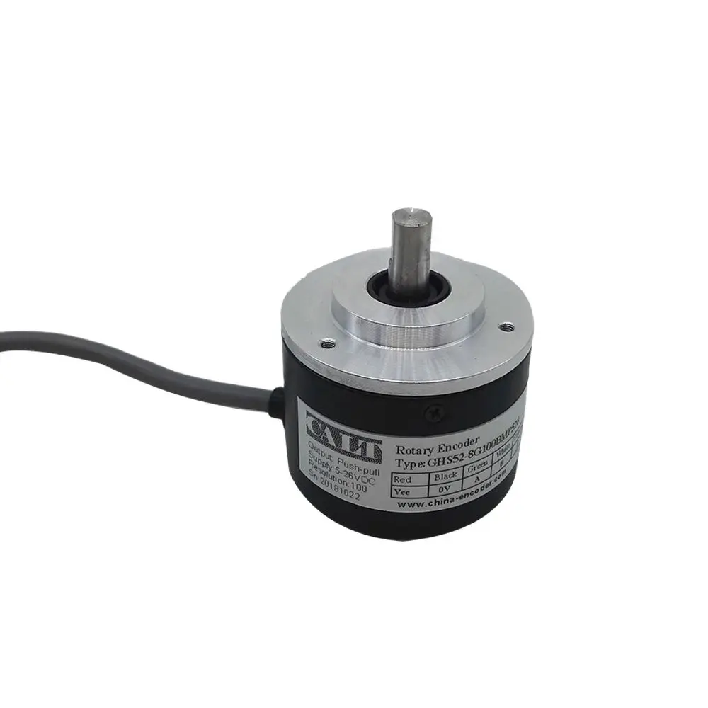 High Quality 52mm Solid Shaft Type Rotary Encoder 5v Line Driver Output Cheap Incremental Encoder 100 1000 1024 3600 PPR GHS52