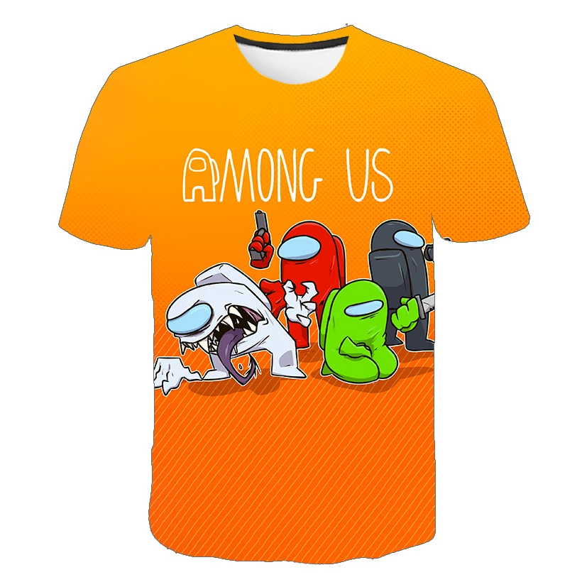 

Boys Girls Clothes Among Us t Shirt Printed Kids Game Anime Figure Multicolor Pattern Cartoon Chirldren Clothing Birthday Gifts