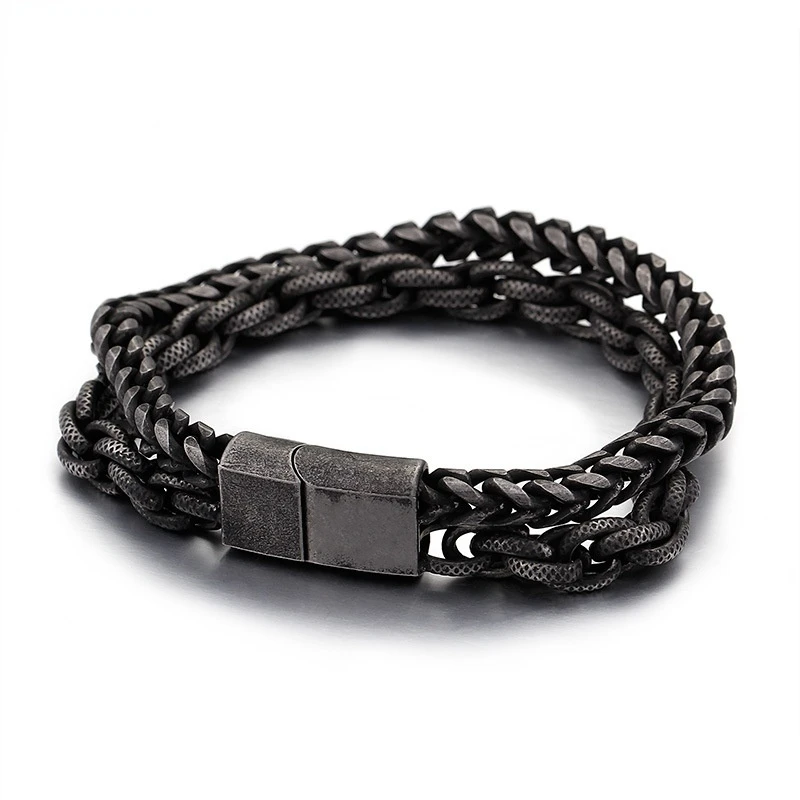 

Punk Rock Simple Fashion Stainless Steel Bracelet Men Titanium Steel Bracelets Korean Style Jewelry Wholesale Gift