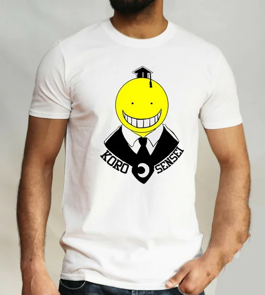 Футболка с надписью Koro Sensei забавный аниме-топ для косплея Мужская Уличная