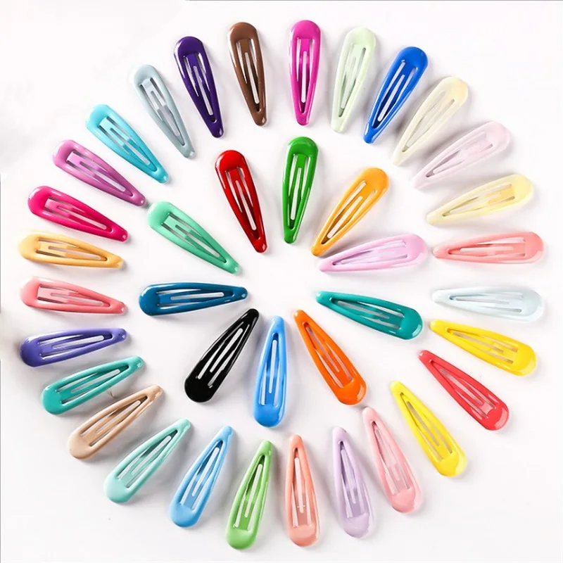 

30Pcs/Lot Girls Hair Clips Solid Candy Color Hairclip Dripping Hairpin Snap Barrette Cute Hair Accessories Korean Nice Headdress