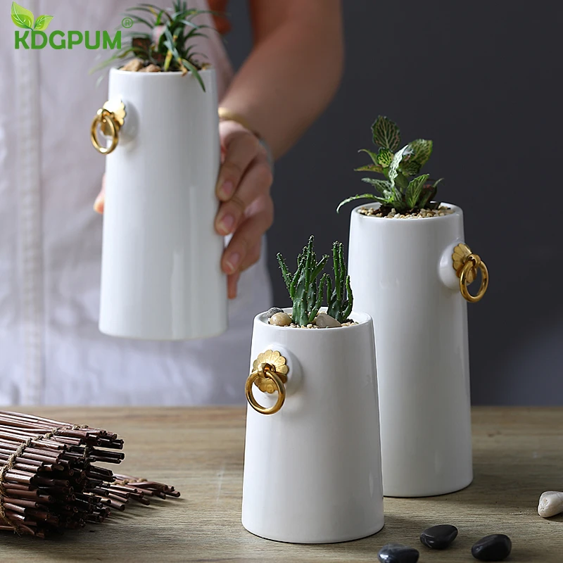 Скандинавский керамический цветочный горшок белая ваза сушеный цветок орнамент