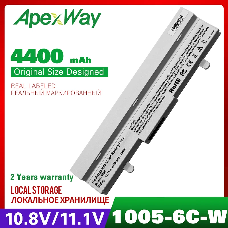 11 1 v/10 8 v 4400mAh аккумулятор для ноутбука Asus 1001PX Eee PC 1001 1005 1101 PL32 AL31 AL32 ML32 90 OA001B9000|battery