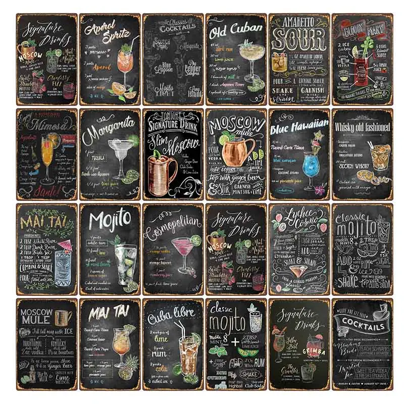 Mojito Куба свободный коктейль винтажные металлические знаки жестяные Ретро паб