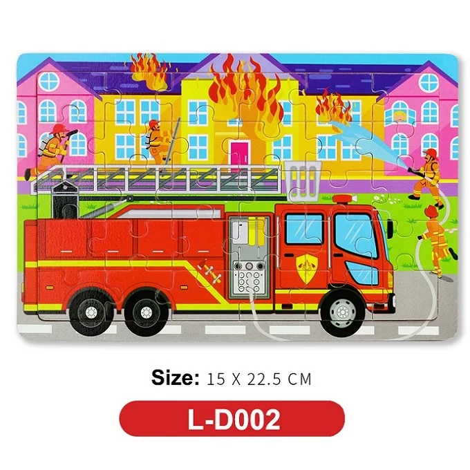 L-D002 Горячая новинка 30 шт. деревянный пазл животное детская игрушка деревянные пазлы мультяшный автомобиль Обучающие Развивающие игрушки для детей - Цвет: L-D002