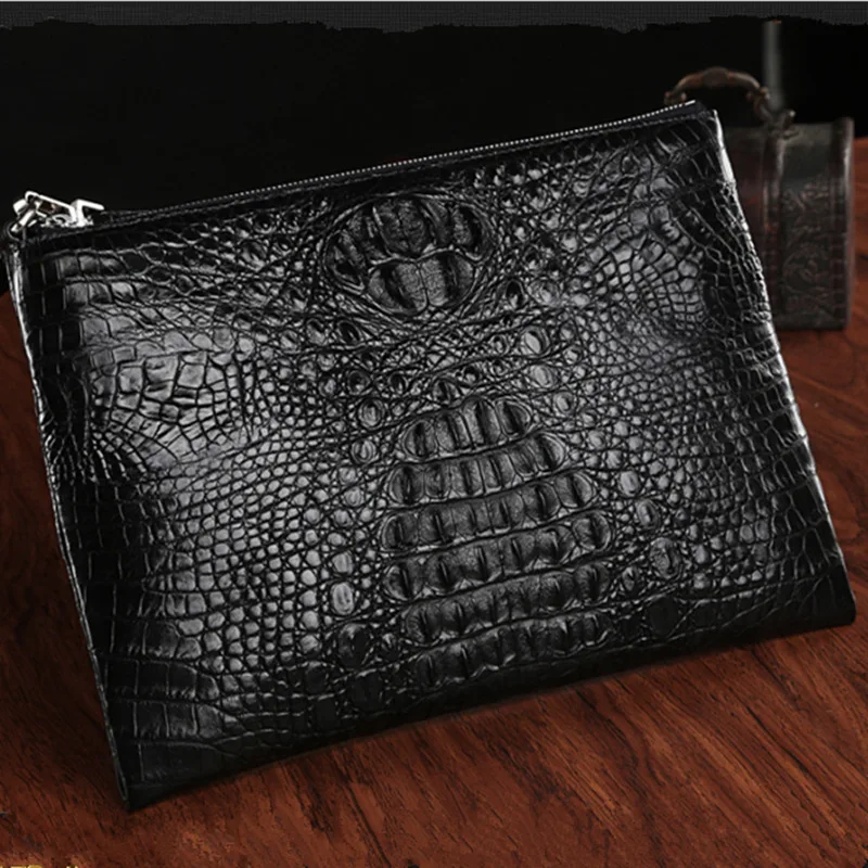 

Crocodile-print Genuine Leather Handbag Male Cowhide Clutch Bag Class Business Cross-sectional Male Hand Bag