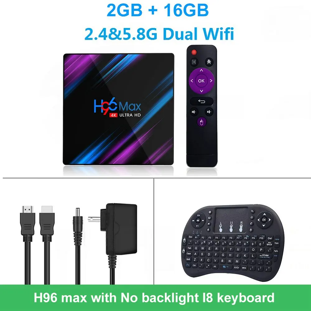 LEMADO H96 MAX RK3318 ТВ приставка Android 9,0 4 Гб ОЗУ 64 Гб ПЗУ wifi 2,4G и 5G поддержка USB 3,0 HDMI 2,0 3D 4K HDR Netflix Смарт ТВ приставка - Цвет: 2G 16G normal i8