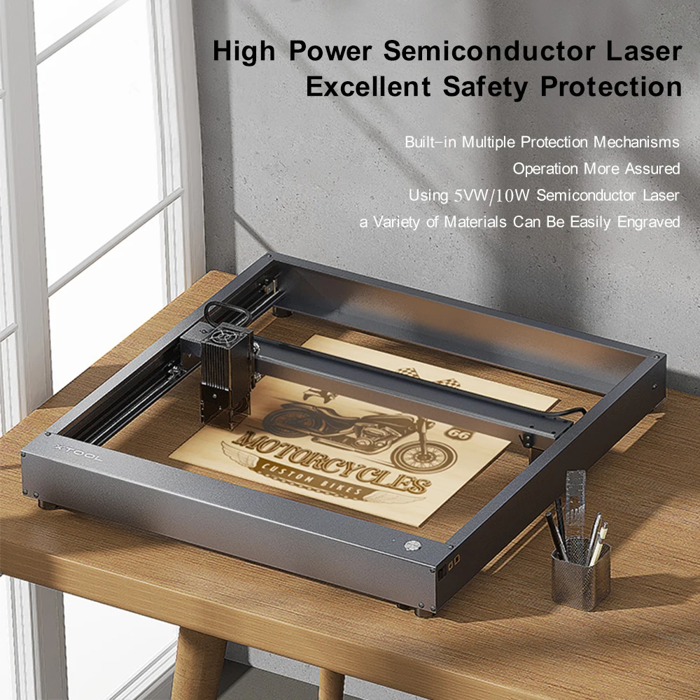 Интеллектуальная лазерная гравировальная машина 5 Вт/10 Вт портативная маленькая
