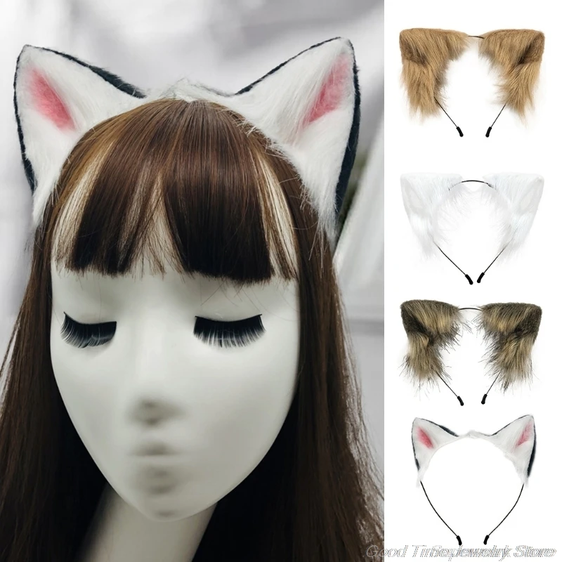 

Handmade Simulation Kitty Ears Headband Masquerade Multicolor Furry Animal Hair Hoop Anime Lolita Cosplay Hair A28 21 Dropship