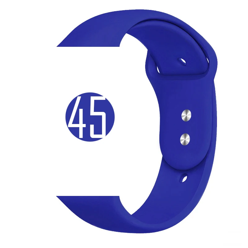 45 Цветной мягкий силиконовый спортивный ремешок для Apple Watch Series 5 4 3 2 1 38 мм 42 мм резиновый ремешок для часов iWatch 5 4 40 мм 44 мм - Цвет ремешка: 45