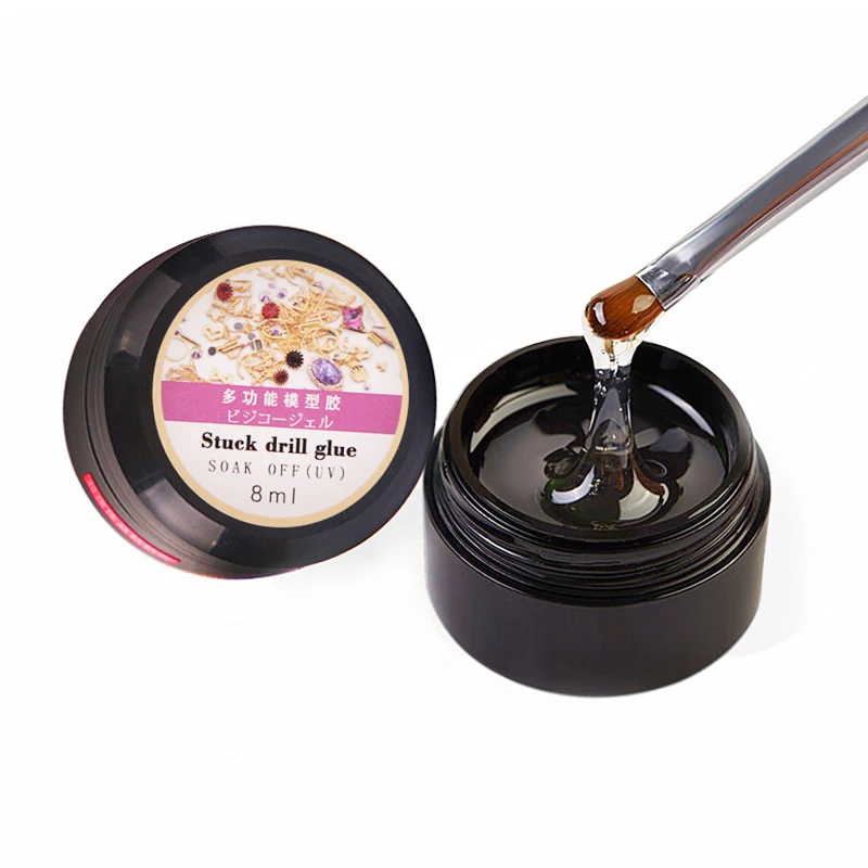 1 коробка ногтей искусство Алмазная прозрачные гель супер липкий клей УФ-гель для