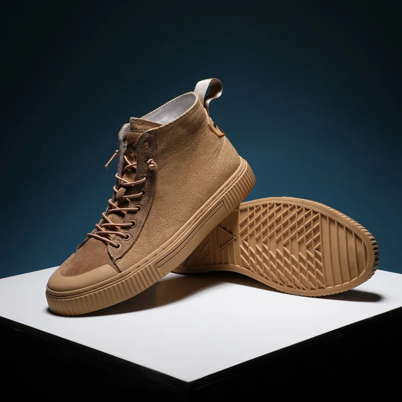 Мужские парусиновые туфли в римском стиле Классическая модель на шнуровке