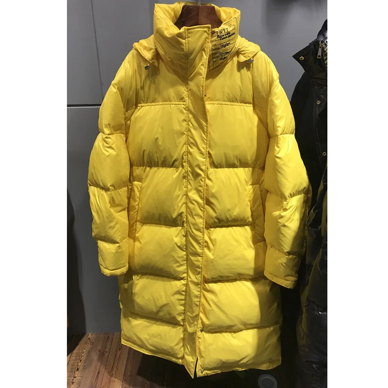 90% белый пуховик с капюшоном 2019 Новое Женское плотное теплое длинное зимнее