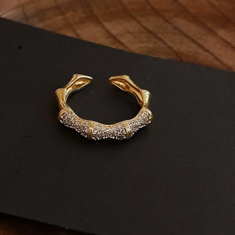 

Minar Exadjustable Adjustable Titanium Steel Floral Charm Rings for Women Gold Color Flowers Open Ring Statement Accessories