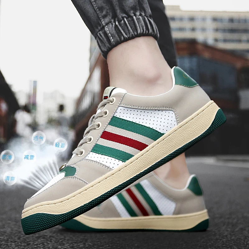 

Men's Sneakers Brand Summer Casual CowhideI Leather Shoes Men's Girl Sheepskin Inside Designer Moccasins Luxury Fashion Couples