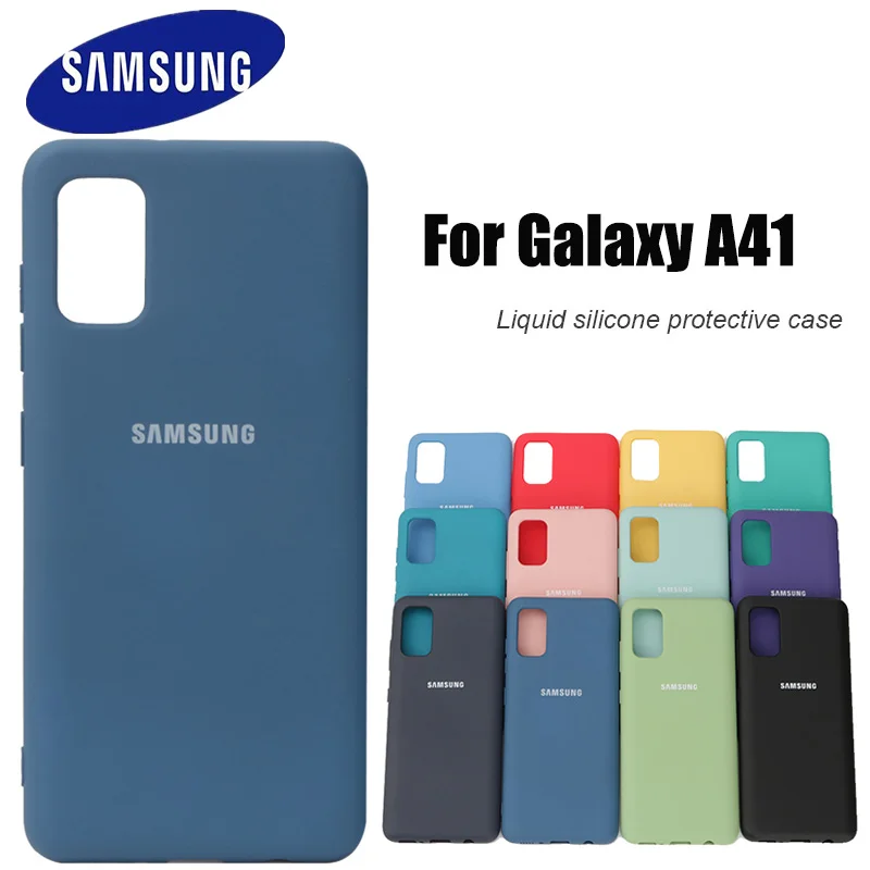 Оригинальный чехол для Samsung Galaxy A41 мягкий из жидкого силикона A 41 | Мобильные