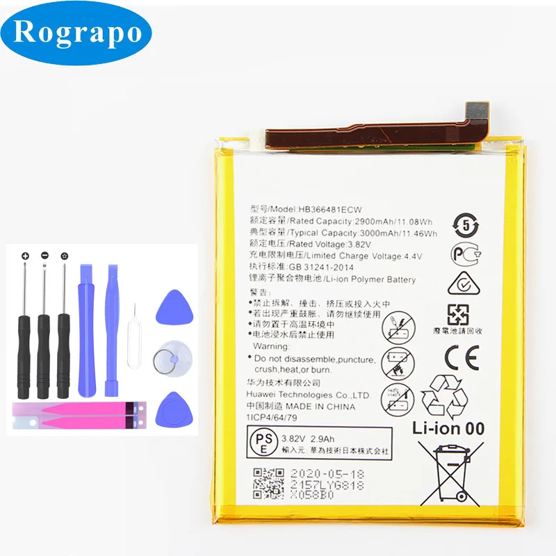

Новый 3000 мА/ч, HB366481ECW батарея для Huawei P Smart FIG-LX1 FIG-LA1 FIG-LX2 FIG-LX3 сотовый мобильный телефон