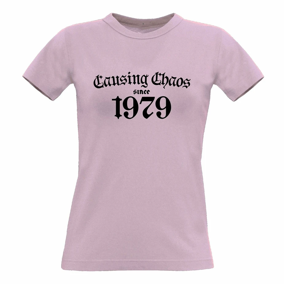 40Th день рождения женская футболка вызывающая хаос с 1940 летнего подарка идея