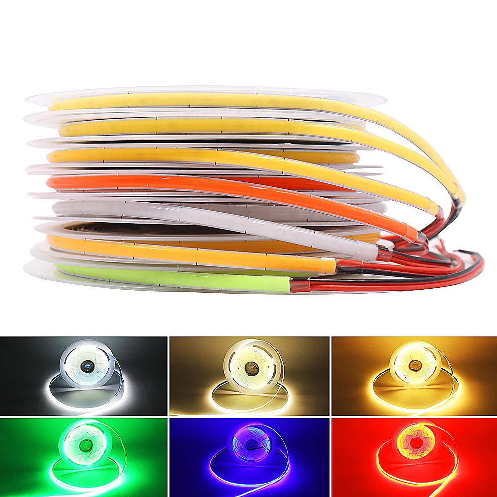 

Dropshipping 5m FOB LED COB Strip Light 12V 24V 5mm 8mm 10mm Width RGB RGBW CCT Dimmable Flexible Tape LED Rope Bar Lights Decor