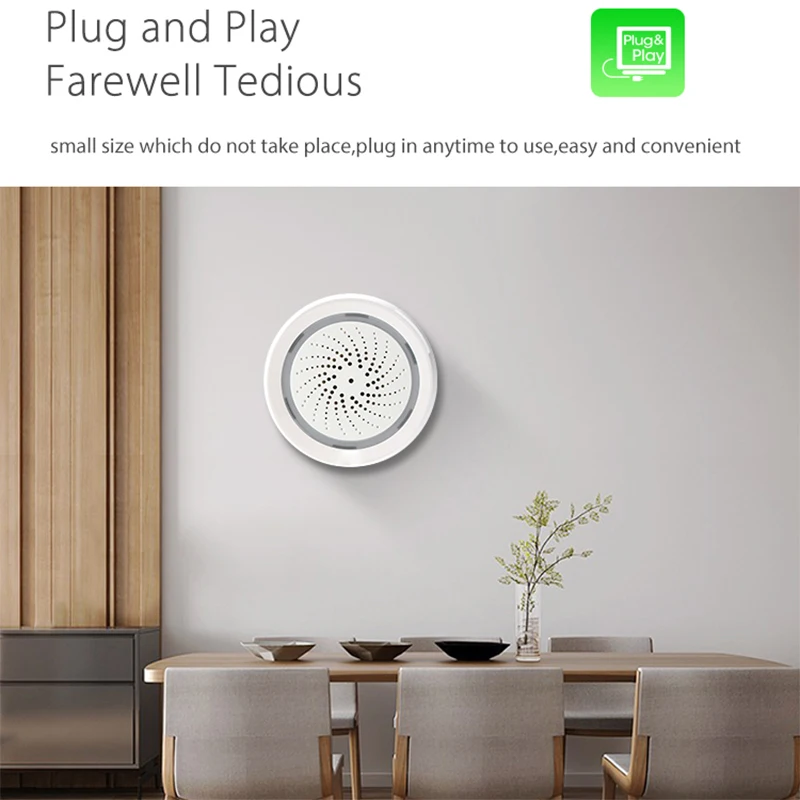 

Smart 3 In 1 Wifi Siren Alarm Linkage With Temperature Humidity Sensor Tuya Smart Life Alexa Google Home