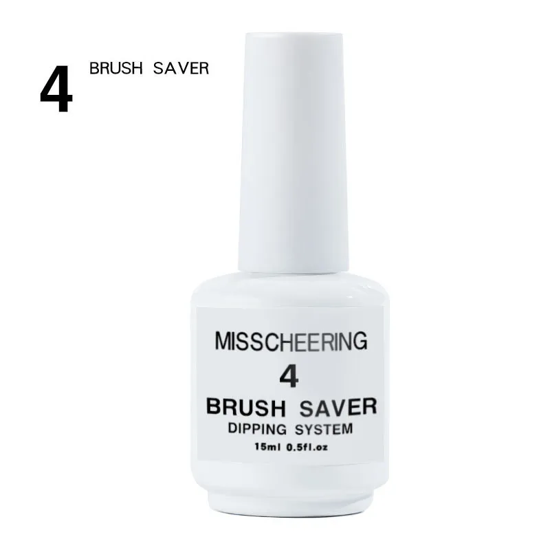 Brush Saver 4 в 1 погружающийся порошок для ногтей сверкающий лазерный порошок резной зеркальный эффект французский гвоздь натуральный сухой базовый активатор жидкий маникюр - Цвет: Brush Saver