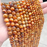 5a natural stone orange tiger eye stone beads round loose gemstone for jewelry creation bracelets charms accessories 4681012
