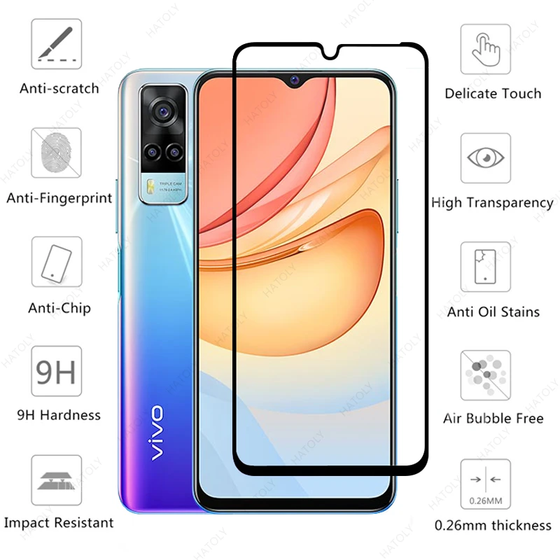 2pcs for vivo y53s 4g glass for vivo y53s 4g tempered glass film screen protector hd camera len film for vivo y53s 5g free global shipping