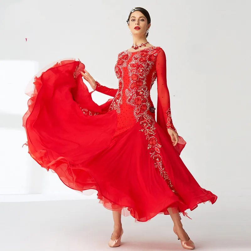 

Newdance clothes women red dress Summer dresses Dance wear latin dances Dress Ladies Flamengo Tango Dress Rumba/ChaCha-B2019