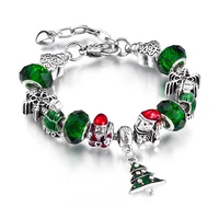 handmade diy european and american bracelets christmas series christmas tree santa bear bear alloy big bead bracelet