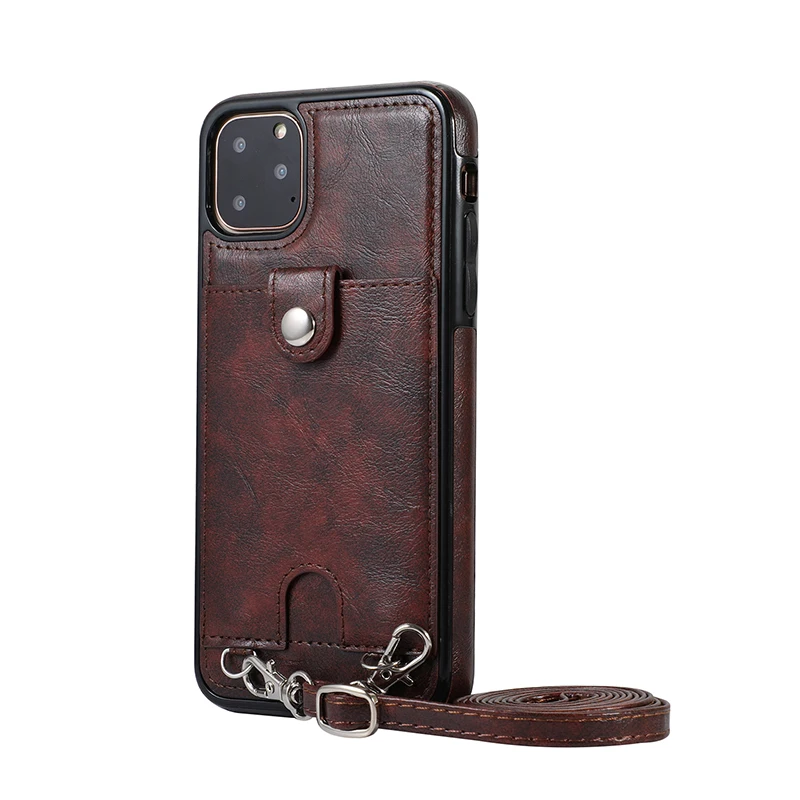 Винтажный чехол-накладка из искусственной кожи для iPhone 11 Pro Max XR X Xs Max, кошелек, чехол для телефона для iPhone 6, 6 S, 7, 8 Plus, чехол с ремешком