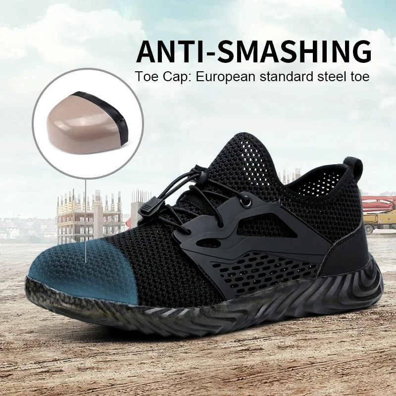 DYKHMILY Рабочая безопасная обувь для мужчин и женщин со стальным носком устойчивые