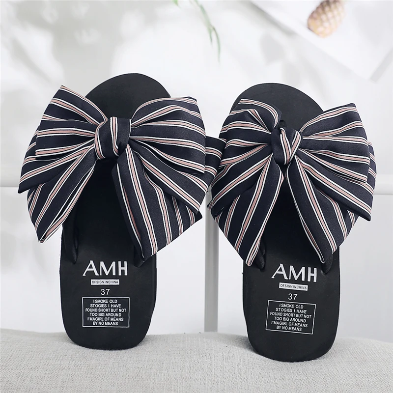 

Shoes On A Wedge Slippers Heels Butterfly-Knot Summer Clogs Woman Rubber Flip Flops Platform Luxury Slides High Flat Beach Hawai