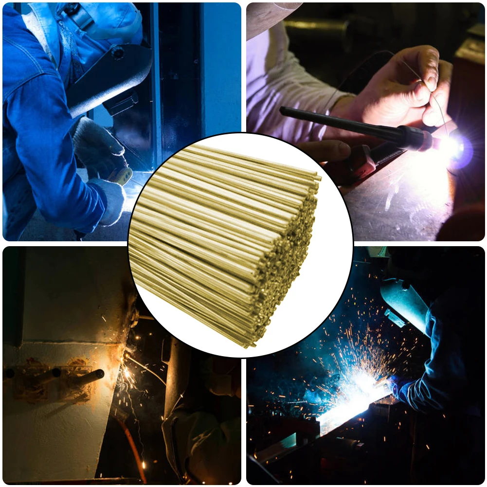 

10pcs Low Temperature Simple Brass Welding Rods Electrodes Easy Melt Weld Bars Cored Wire for Soldering TIG MIG Welding Rod