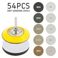 54pcs sanding discs dry and wetdry sandpaper assortment kit aluminum oxide grits 80 7000 for hook and loop grinding disc