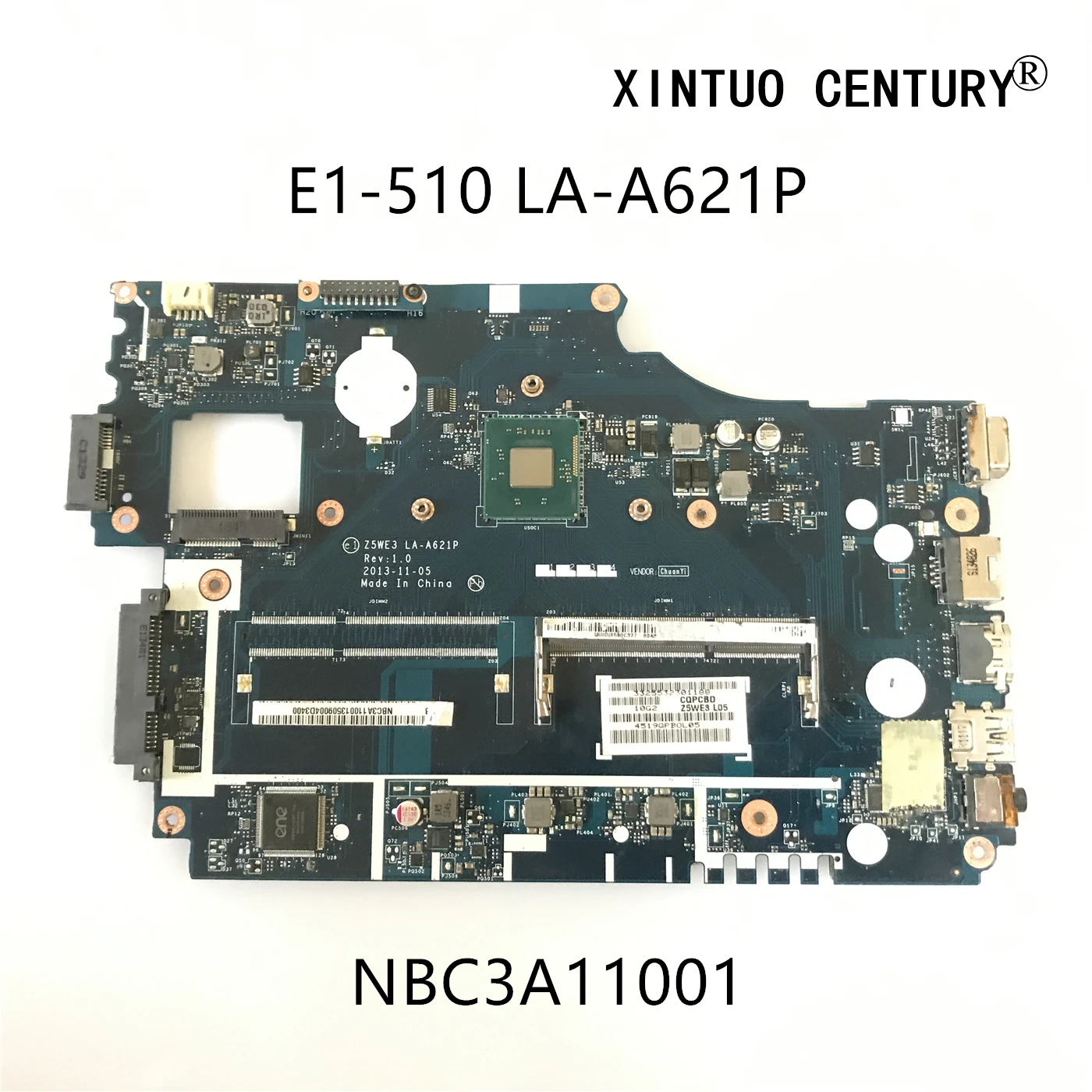 

NBC3A11001 For Acer Aspire E1-510 Laptop Motherboard NB.C3A11.001 Z5WE3 LA-A621P DDR3 With SR1SF N2920 CPU 100% tested working