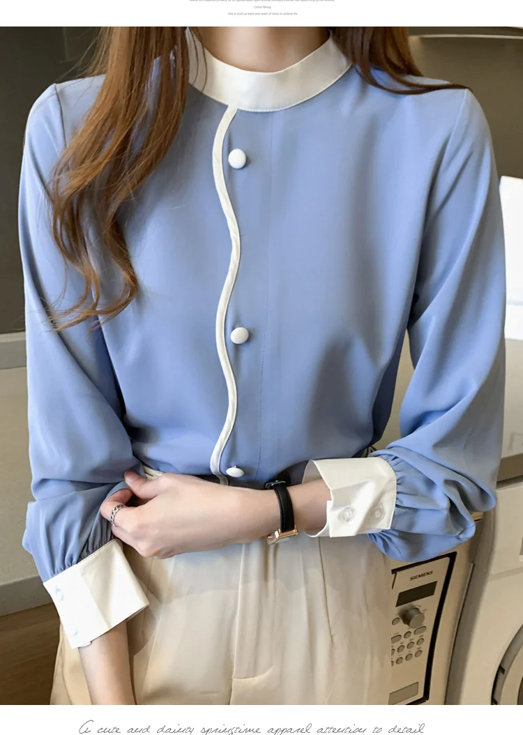 

Cheap wholesale 2021 spring summer autumn new fashion casual chiffon women shirt woman female OL long sleeve shirt Vy1301